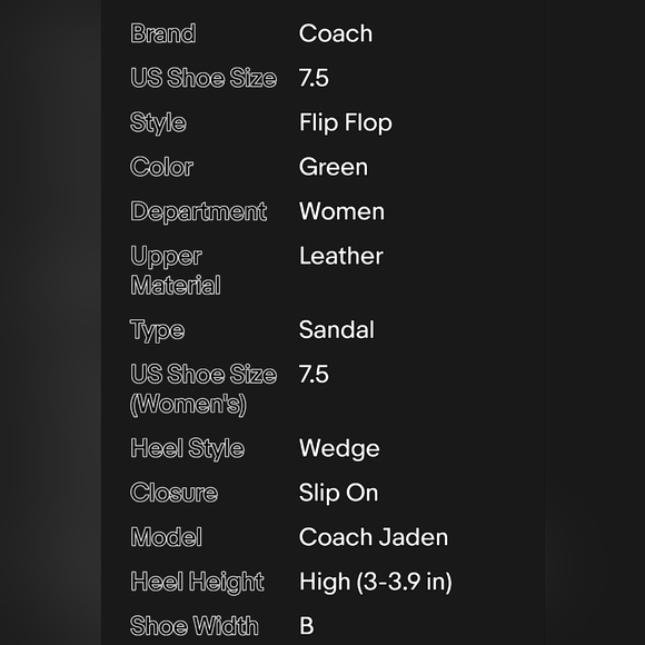 Coach Jaden 7.5 Green Printed Sandals Wedge Flip Flops Heels Shoes - Picture 14 of 14